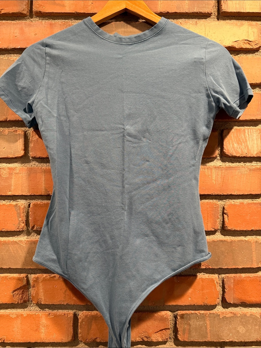 NWOT Quince Cotton One-Piece Bodysuit in Dusty Blue
